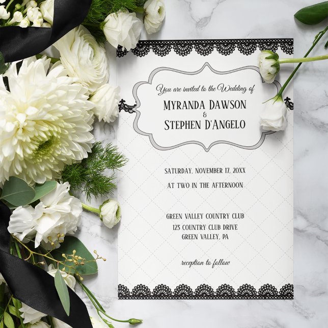 Invitación Ropa negra en la boda blanca personalizada (Subido por el creador)