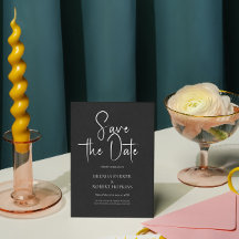 Ropa negra Simple Script Negro Guardar la fecha