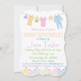 Invitación Ropa pequeña Bebé Espolvorear