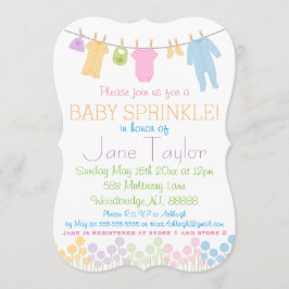 Invitación Ropa pequeña Bebé Espolvorear