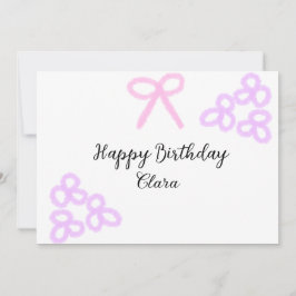 Invitación Ropa rosa morado floral pastel feliz cumpleaños