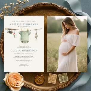 Invitación Ropa tendida emocionada carrete Foto Baby Shower