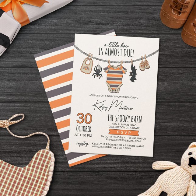 Invitación Ropa Un Pequeño Boo Neutral Halloween (Subido por el creador)
