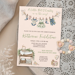 Invitación Ropa Un Poco De País Bebé Chica Ducha