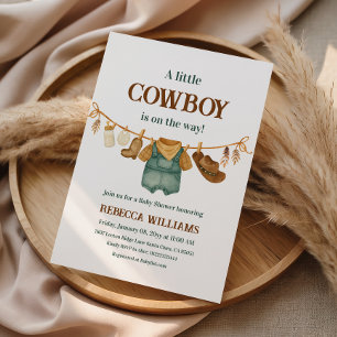 Invitación Ropa Vaquera de Vaquero con Estampado de Vaca Líne