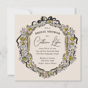 Invitación Ropa Vintage Raza de Rosas Amarillas Negras
