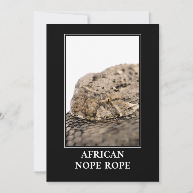 Invitación Rope africano de no-pepitas - Peligro de serpiente (Anverso)