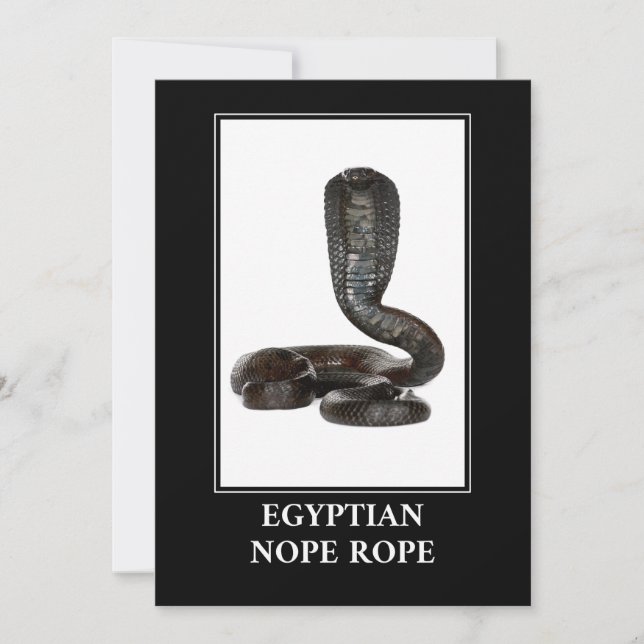 Invitación Rope egipcio Nope - Peligro de serpiente Cobra (Anverso)