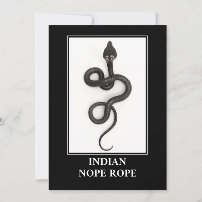 Invitación Rope indio - Peligro de serpiente Cobra (Anverso)