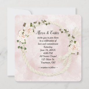 Invitación Rope Wreath e Hydrangea Bouquets