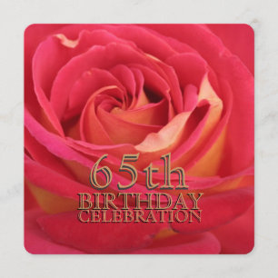 Invitación Rosa 65º Día de Celebración Personalizado Invitaci