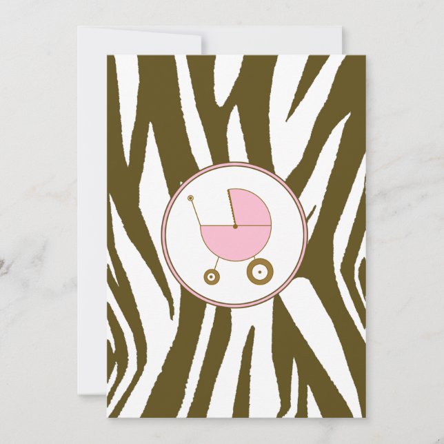 Invitación rosa a Baby Shower (Anverso)