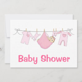 Invitación rosa a Baby Shower