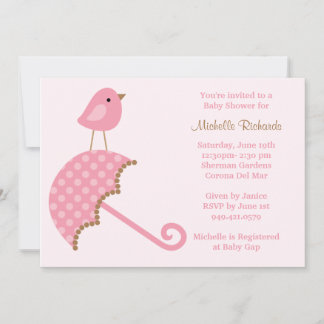 Invitación rosa a Baby Shower