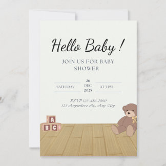 Invitación rosa a Baby Shower | Agradable y elegan