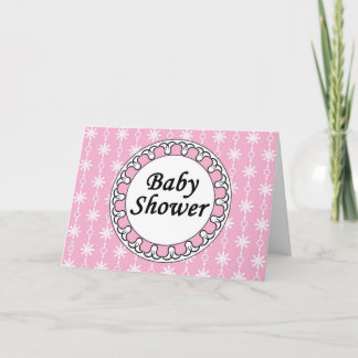 Invitación rosa a Baby Shower, Chica