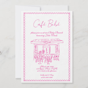 Invitación rosa a Baby Shower Invitación de Brun