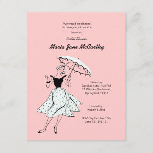 Invitación rosa a la ducha de novia