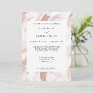 Invitación Rosa abstracta rosa chic boda