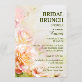 Invitación Rosa acuático Floral Bridal Brunch Shower