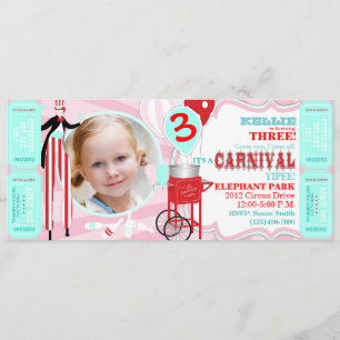 Invitación rosa alta al carnaval