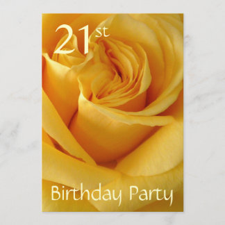 Invitación Rosa amarilla, celebración de cumpleaños número 21