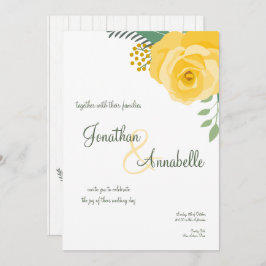 Invitación Rosa amarilla del Boda de Texas