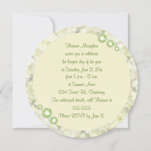 Invitación Rosa amarilla en brambles solsticio de verano en L (Anverso)