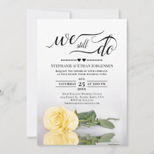 Invitación Rosa Amarilla Mantequilla Renovación de Votos Matr