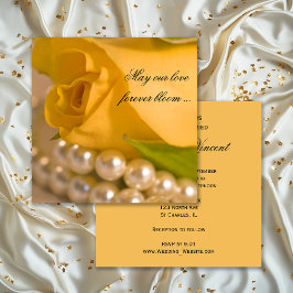 Invitación Rosa amarilla y Boda de Perlas