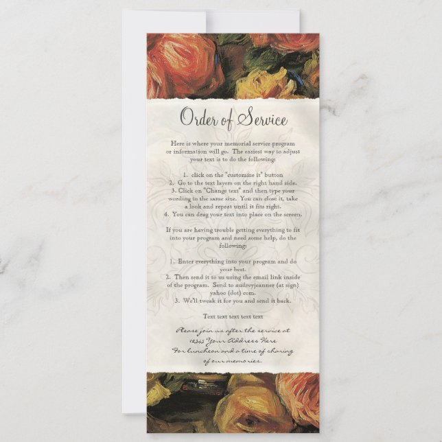 Invitación Rosa amarillo coralino impresionista celebración (Anverso)
