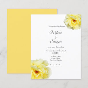 Invitación Rosa amarillo suave