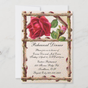 Invitación Rosa antigua vintage rústica victoriana clásica an