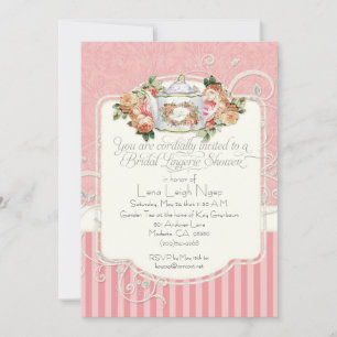 Invitación Rosa antiguo vintage Floral Bouquet Lingerie Tea