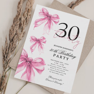 Invitación Rosa Arco de Coqueta de Acuarela Cumpleaños 30