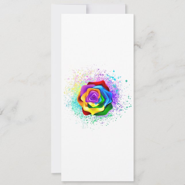 Invitación Rosa arcoiris colorido (Anverso)