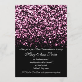 Invitación Rosa atractivo de medianoche del fiesta del dulce