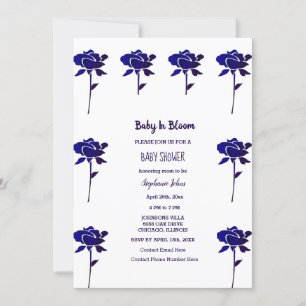 Invitación Rosa azul bebé en el Chica de sangre Baby Shower 2