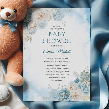 Rosa azul bohemio Flores Baby Shower