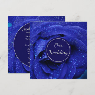 Invitación Rosa azul elegante Boda