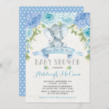 Rosa azul Elephant Baby Shower Boy Jungle