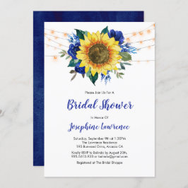 Invitación Rosa azul girasol alumbra ducha de novia