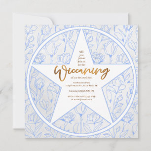 Invitación Rosa azul niño bebé Wiccaning Naming Ceremony