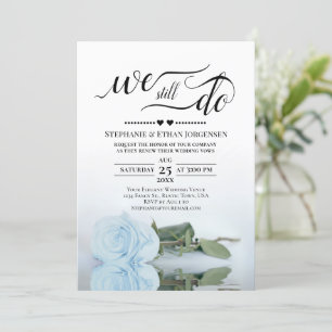 Invitación Rosa azul pálido que aún hacemos Boda promete reno