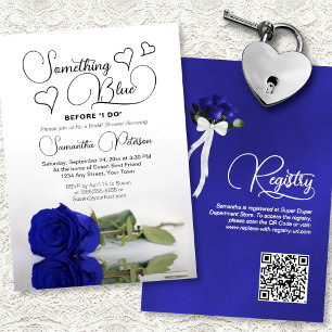 Invitación Rosa azul real Algo Ducha azul nupcial