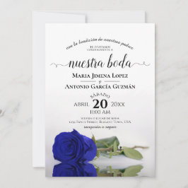 Invitación Rosa azul real Boda de Nuestra Boda