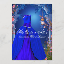 Invitación Rosa Azul Real Quinceañera