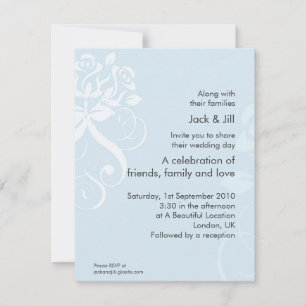 Invitación Rosa Azul Suave 4.25x5.5