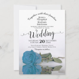 Invitación Rosa azul turquesa Boda de arco elegante