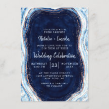 Rosa azul zafiro Geode oro Agate Boda de mármol